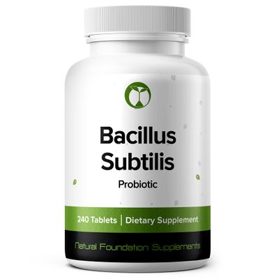 Bacillus Subtilis Probiotic 240 Tablets (4 Month Supply) Researched Strain BS31 3 Billion CFU Digestive Health & Immune Support GMP Certified (240, Bacillus Subtilis)