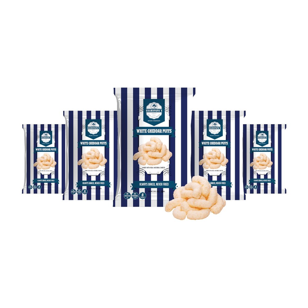 Grandpapa's Snack Company White Cheddar Puff 3oz/ 5 pack