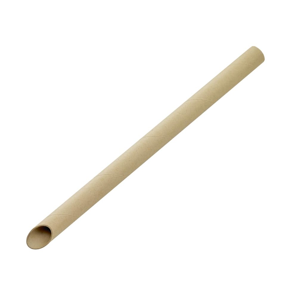 PacknWood 210CHS212K 0.5 x 7.9 in. Beveled Straw for Bubble Tea Kraft - 3000 Piece