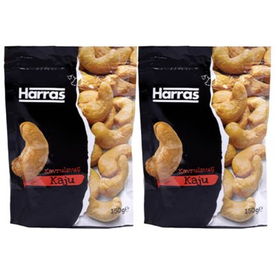 Harras Roasted Cashew Nuts Premium Whole Cashews, Lightly Salted, Crunchy & Delicious Healthy Snack, Keto-Friendly, Gluten-Free 5.2 oz Resealable Bag (Pack of 2)