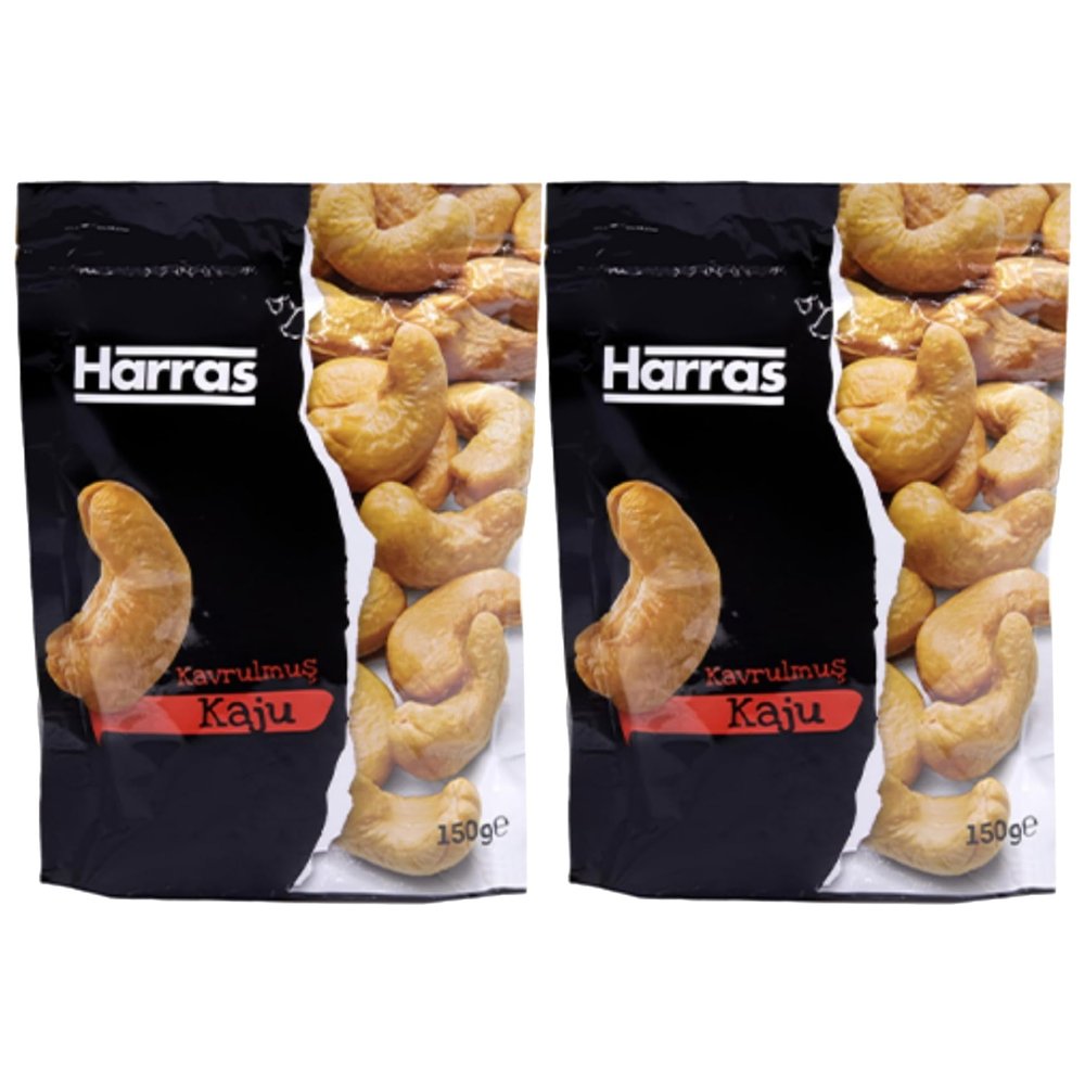 Harras Roasted Cashew Nuts Premium Whole Cashews, Lightly Salted, Crunchy & Delicious Healthy Snack, Keto-Friendly, Gluten-Free 5.2 oz Resealable Bag (Pack of 2)
