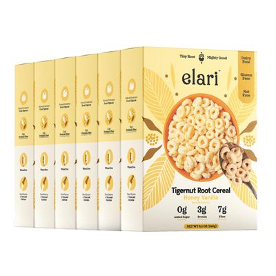 Elari Tigernut Root Original Cereal, 8.5 oz, Gluten-Free, No Added Sugar (6 Pack, Honey-Vanilla)