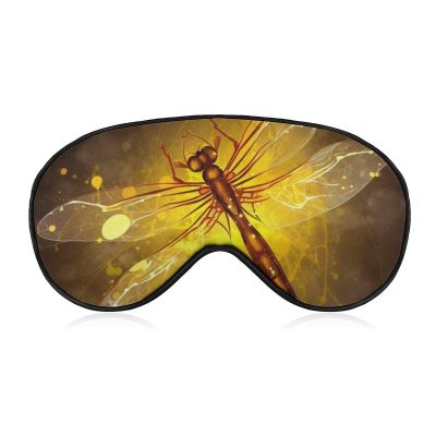 Abstract Yellow Dragonfly Eye Mask, Side Sleeping Mask Light Blindfold Sleeping Mask Nose Pad and Elastic Band for Children Women and Men