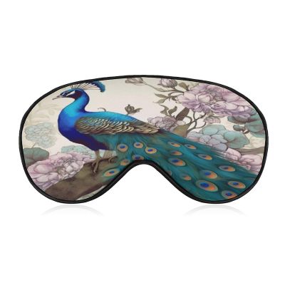 Peacock Floral Eye Mask, Side Sleeping Mask Light Blindfold Sleeping Mask Nose Pad and Elastic Band for Children Women and Men