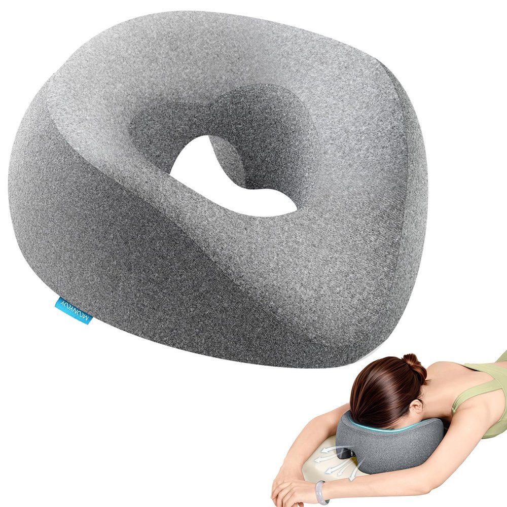 MOONYOOY Face Down Pillow with Face Cradle Pad, Massage Headrest for Bed, BBL Pillow After Surgery Post Eye Surgery Vitrectomy Recovery - Comfortable Support for Faster Healing & Pain Relief