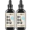 B1 B6 B12 Vitamin Liquid Drops - Nerve, Energy, Brain Support Supplement - Fruity-Like Flavor - Methylcobalamin, Thiamine, Pyridoxine (2) view 1