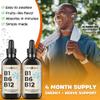 B1 B6 B12 Vitamin Liquid Drops - Nerve, Energy, Brain Support Supplement - Fruity-Like Flavor - Methylcobalamin, Thiamine, Pyridoxine (2) view 4