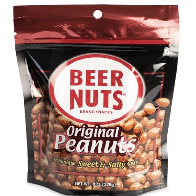 Beer Nuts Original Sweet and Salty Peanuts, Travel Size, Original Roasted Sweet, Glazed Salted Peanuts, An American Original Since 1953 (8oz, Original Peanuts)