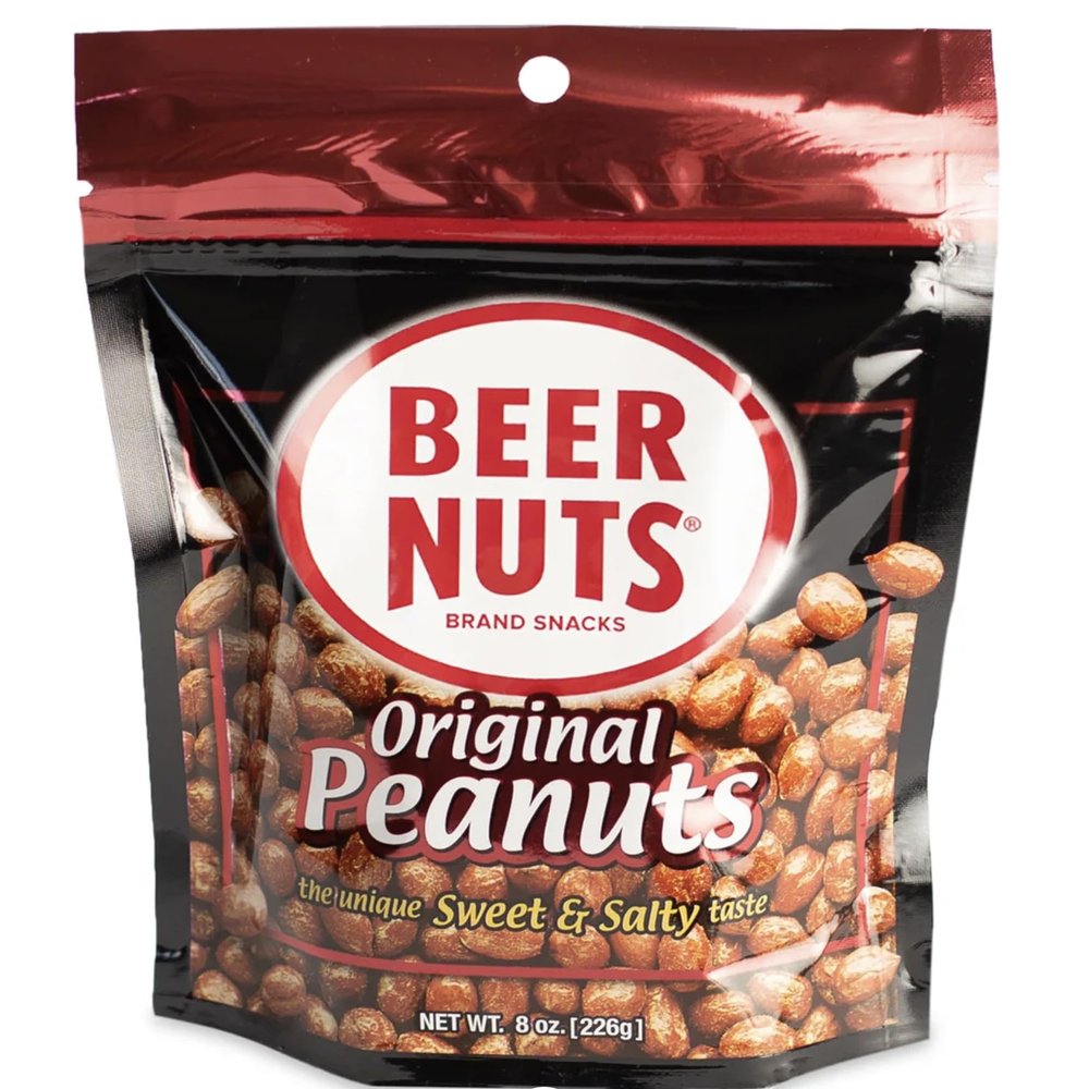 Beer Nuts Original Sweet and Salty Peanuts, Travel Size, Original Roasted Sweet, Glazed Salted Peanuts, An American Original Since 1953 (8oz, Original Peanuts)