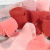 1.57Inch Silk Satin Ribbons 4.92Yard Handmade Fringe Chiffon Silk Ribbon for Rustic Wedding Invitations, Bridal Bouquets Wrapping, Hair Bows, DIY Craft Supplies,Flower Arrangement Decoration view 2