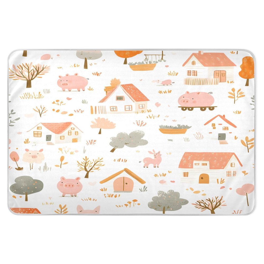 Kigai Farm Animals Pee Pads for Kids 34x52 inch Absorbent Reusable Underpad Leakproof Quick Drying Potty Training Pad Diaper Changing Pad for Crib and Toddler Mattress