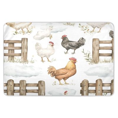 Kigai Watercolor Roosters Pee Pads for Kids 34x52 inch Absorbent Reusable Underpad Leakproof Quick Drying Potty Training Pad Diaper Changing Pad for Crib and Toddler Mattress