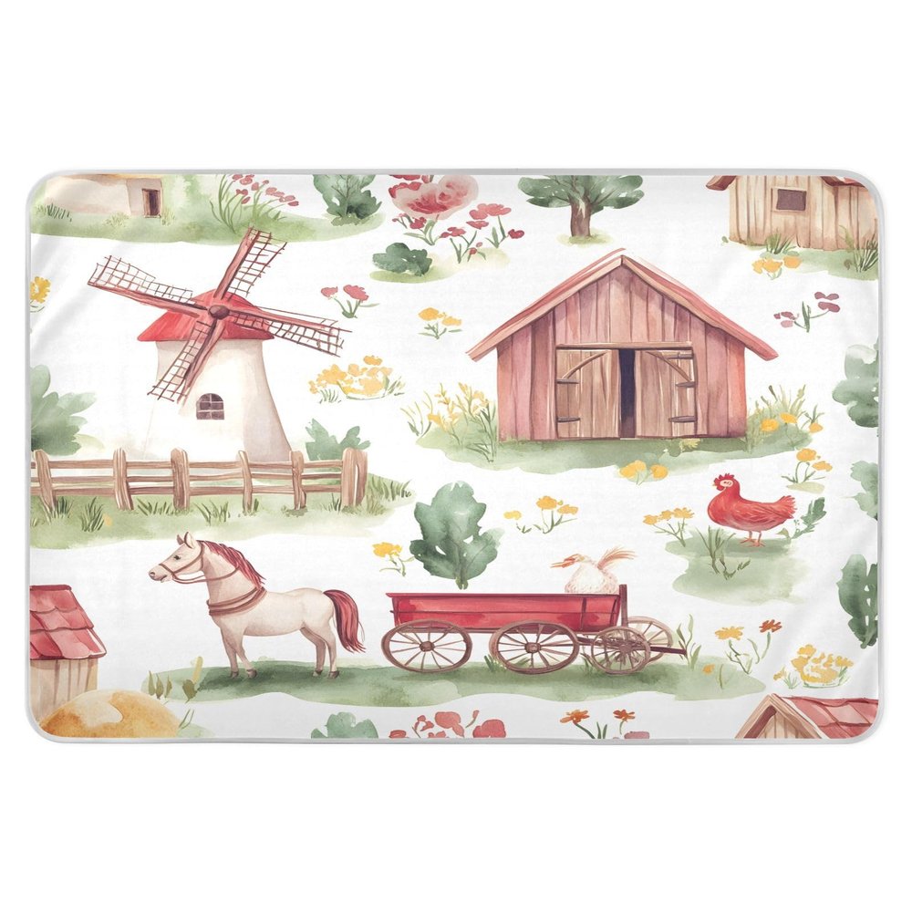 Kigai Farm Animals Pee Pads for Kids 34x52 inch Absorbent Reusable Underpad Leakproof Quick Drying Potty Training Pad Diaper Changing Pad for Crib and Toddler Mattress
