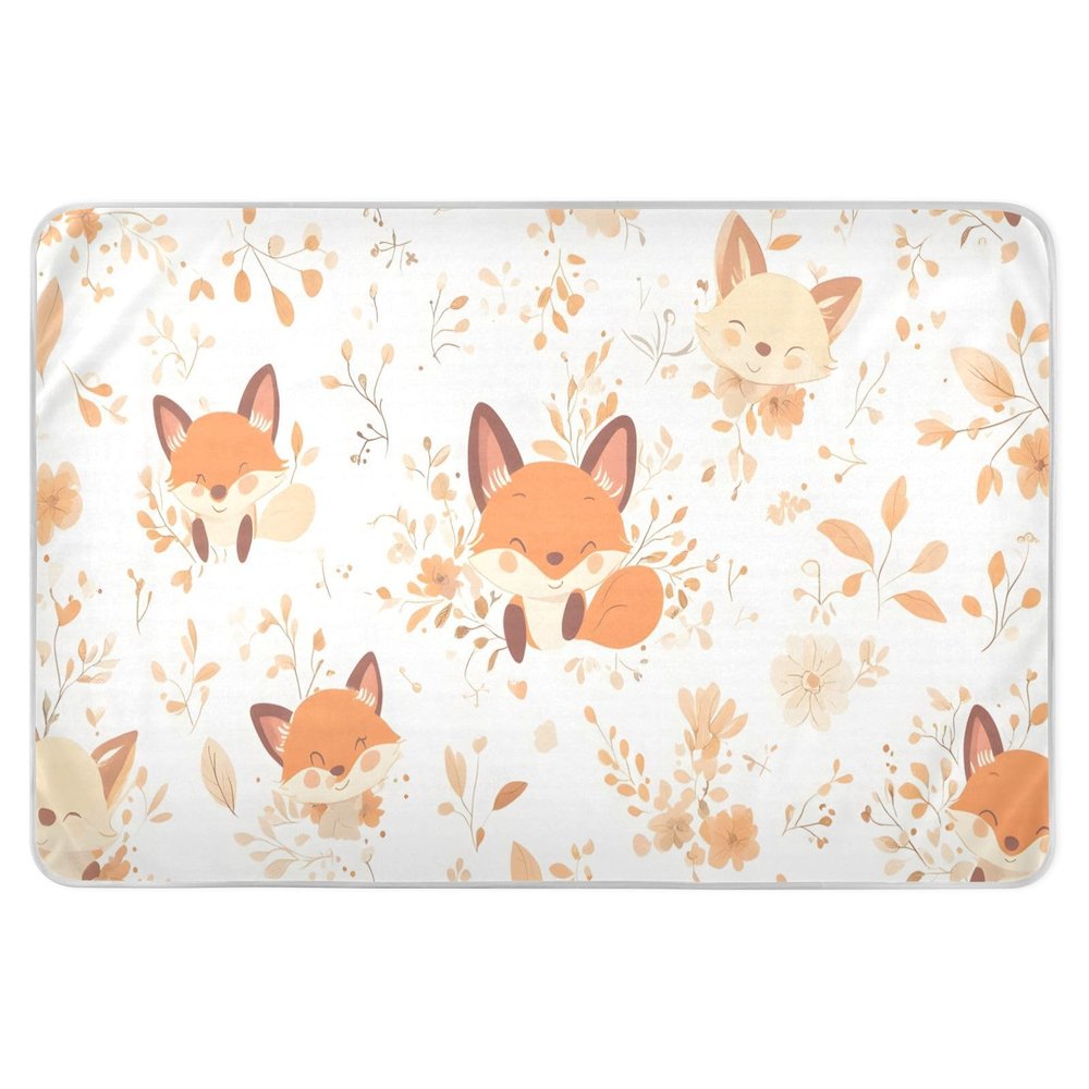 Kigai Cartoon Foxes Pee Pads for Kids 34x52 inch Absorbent Reusable Underpad Leakproof Quick Drying Potty Training Pad Diaper Changing Pad for Crib and Toddler Mattress