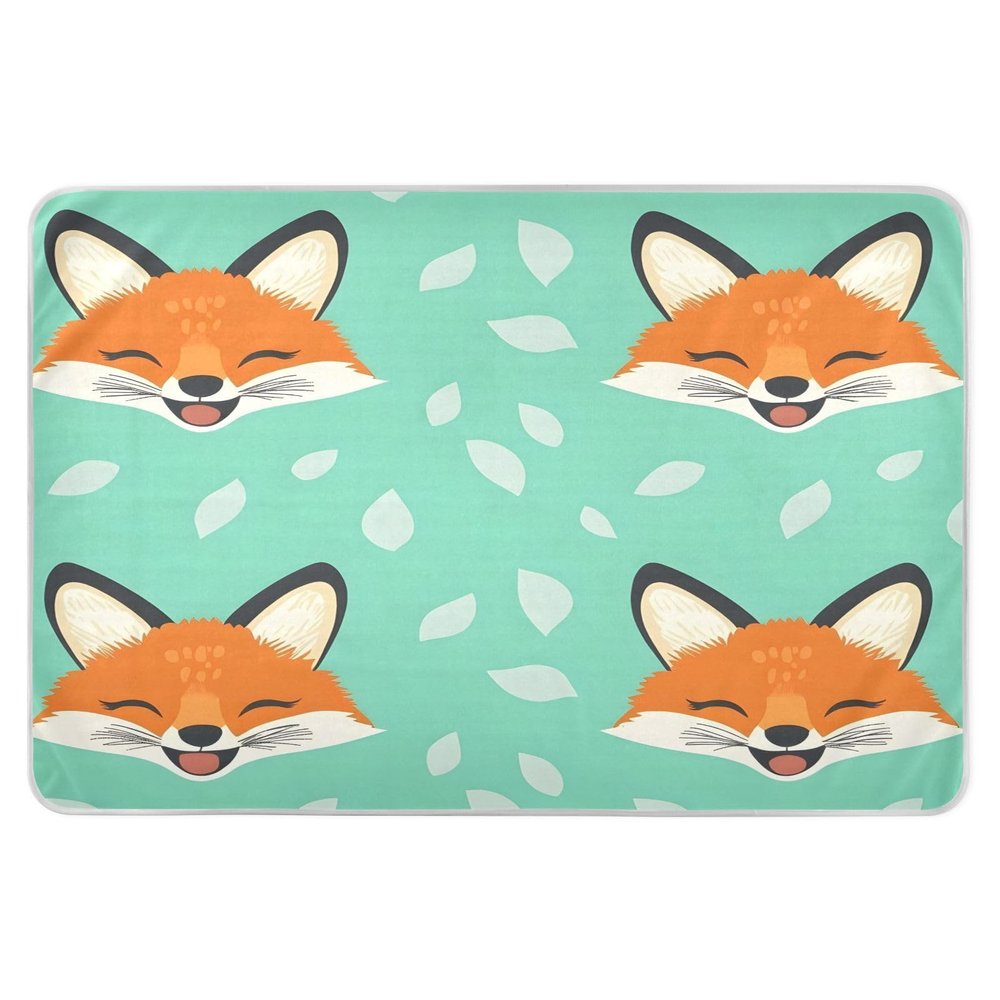 Kigai Cute Fox Pee Pads for Kids 34x52 inch Absorbent Reusable Underpad Leakproof Quick Drying Potty Training Pad Diaper Changing Pad for Crib and Toddler Mattress