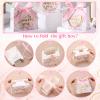 Kolldenn 40 Pcs Small Thank You Floral Gift Bags 5.5''x 2.4''x 4.7'' Pink White Paper Party Favor Bag with Handle Chinoiserie Floral Bag Bulk with Ribbon for Wedding Birthday Bridal Baby Shower view 3