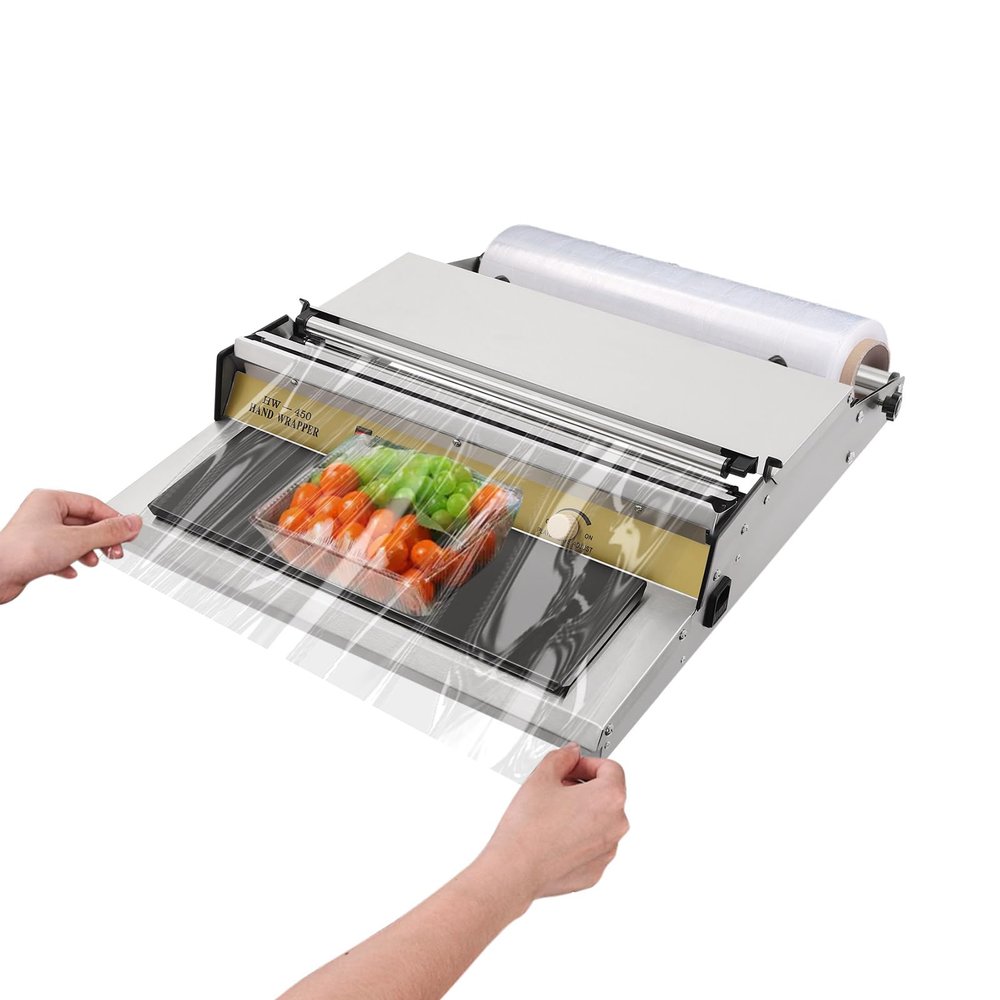 JINHZIXIU Hand Wrapping Machine Food Wrapping Machine 45cm/17.72in Width Film Wrapper Electric Film Wrapping Machine Wrapping Machine for Food Packaging in Shops