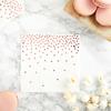 100-Pack Rose Gold Cocktail Napkins - Polka Dot Disposable Paper Napkins for Wedding Reception, Bridal Shower (3-Ply, 5x5 In) view 3