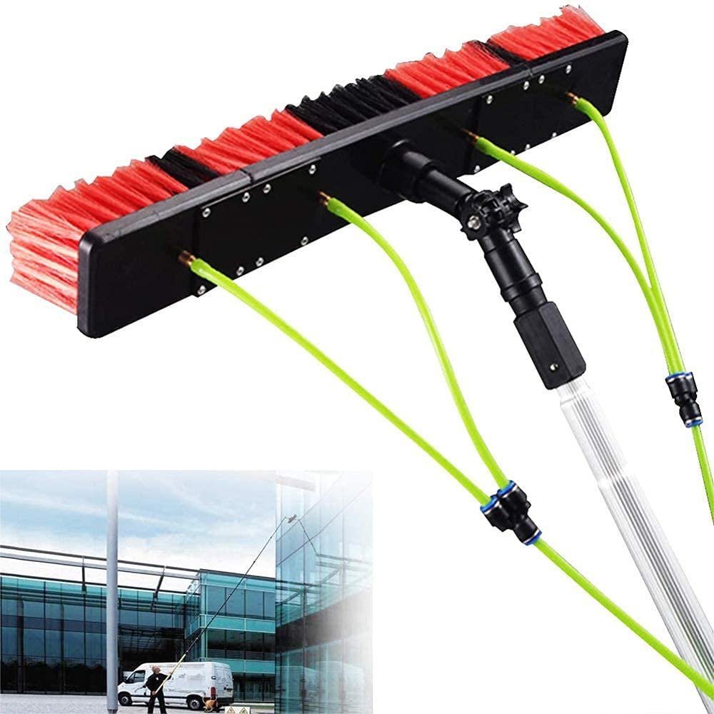 3-12M Window Cleaning Pole, Water Fed Telesbrush, Extendable Cleaner Conservatory Roof, Cleaning Photovoltaic and Solar Panels/6M Rod/50Cm Brush Head