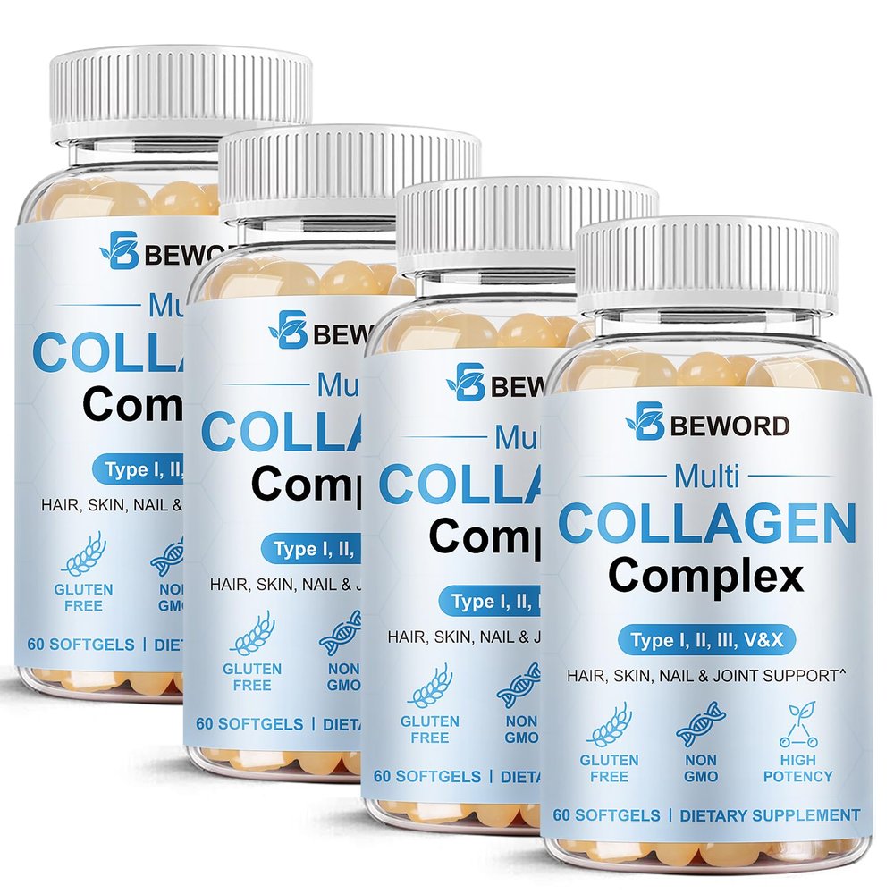 BEWORD Multi Collagen Softgels for Women & Men, 240 Capsules