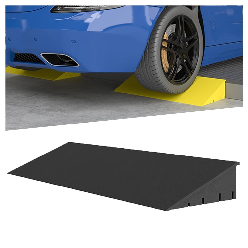 1-15 Centimetre High Threshold Step Cushion Plastic Kerb Ramp Kerb Ramp Cushion Non-slip Frosted Textured Design Removable Base Vehicle Climbing Cushion Lengths Can Be Stitched Together(Black,H6CM)