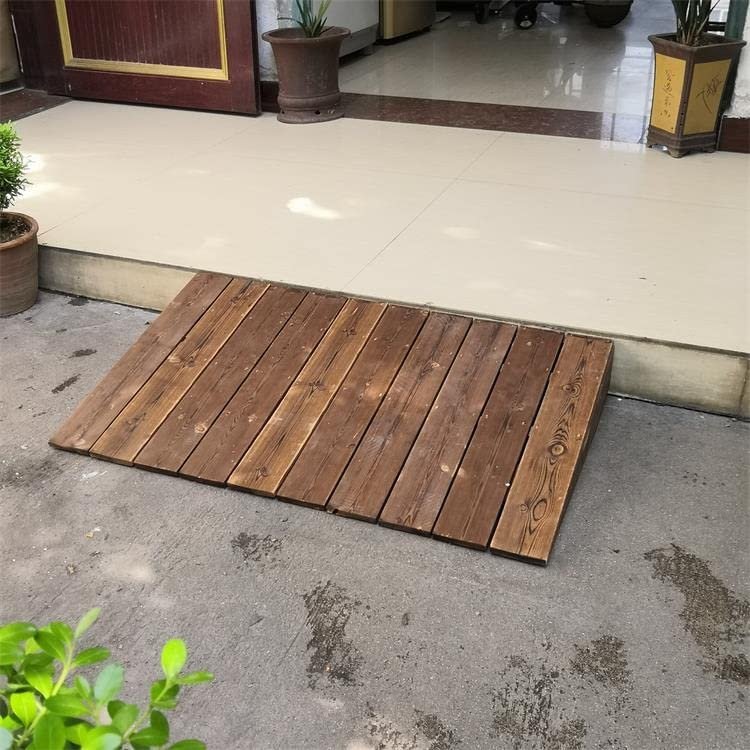 Wooden 8 Inch Height Outdoor Curb Ramp for Cars Bikes Wheelchair Motorcycle Durable Entry Ramp for Doorway Threshold/Wheelchair Walker 75x50x20cm (70x50x20cm/27.5x20x8 in)