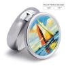 Colorful Sail Boat Round Pill Box Travel Portable Pill Case 23 Compartment Medicine Metal Tablet Vitamin Holder Organizer for Purse Pocket view 2