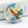 Colorful Sail Boat Round Pill Box Travel Portable Pill Case 23 Compartment Medicine Metal Tablet Vitamin Holder Organizer for Purse Pocket view 4