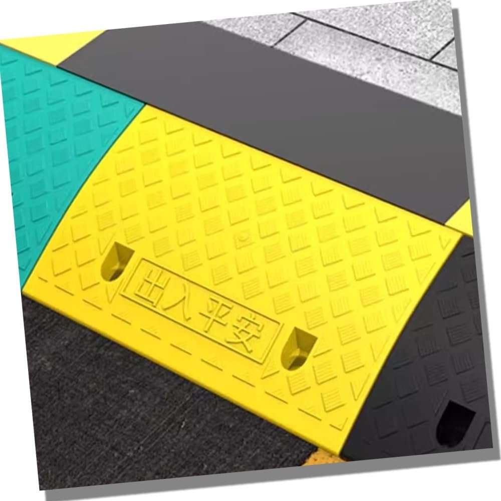 Heavy Duty Rubber Threshold Ramp for Wheelchairs Scooters Cars Trailers Trucks and Bikes Non Slip Driveway Curb Ramp 20x20x7.5in Black (Y 50x27x9cm/20x10.6x3.5in)