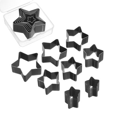 uxcell 8 Sizes 8pcs Leather Star Shape Punch Cutter Set Hollow Cutter Kit