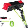 6m/20ft Water Fed Telescopic Window Cleaning Pole Extendable Cleaning Brush, Hose Fed Extendable Extended Window Cleaner Brush Tool Kit view 1