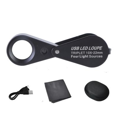 10X 20X 30X 21mm Lens Magnification Loupes with Light for Jewelry Gemstones Coin Stamps and Hobbies