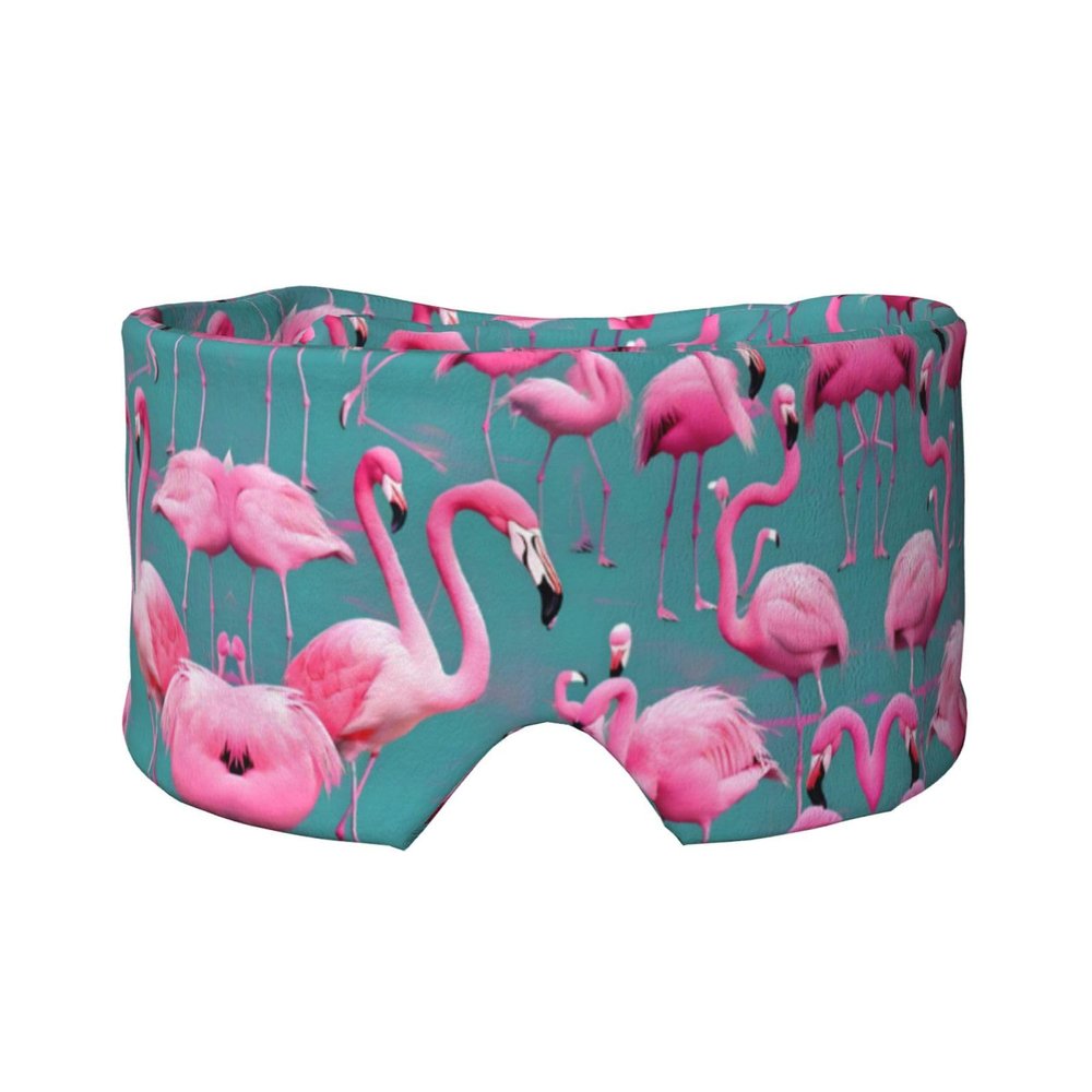 A Flock of Flamingos Adjustable Sleep Eye mask and Earmuffs, Unisex Side Sleeping Headband (26.8 * 4.3 inches), Indoor and Outdoor Travel Yoga Comfort Cover,