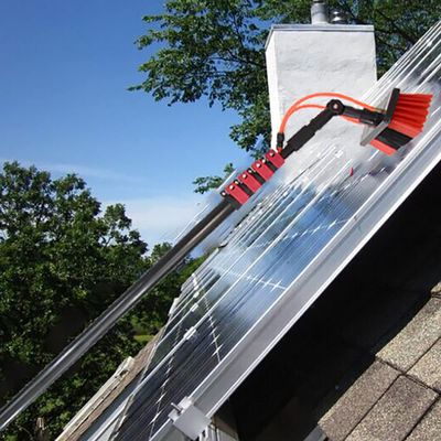 Solar Panel Cleaning Brush, Window Cleaning Pole, Window Cleaner Kit, Water/Hose Fed Pole, Window Cleaning Brush Equipment, Cleaning Photovoltaic and Solar Panels,18FT/5.