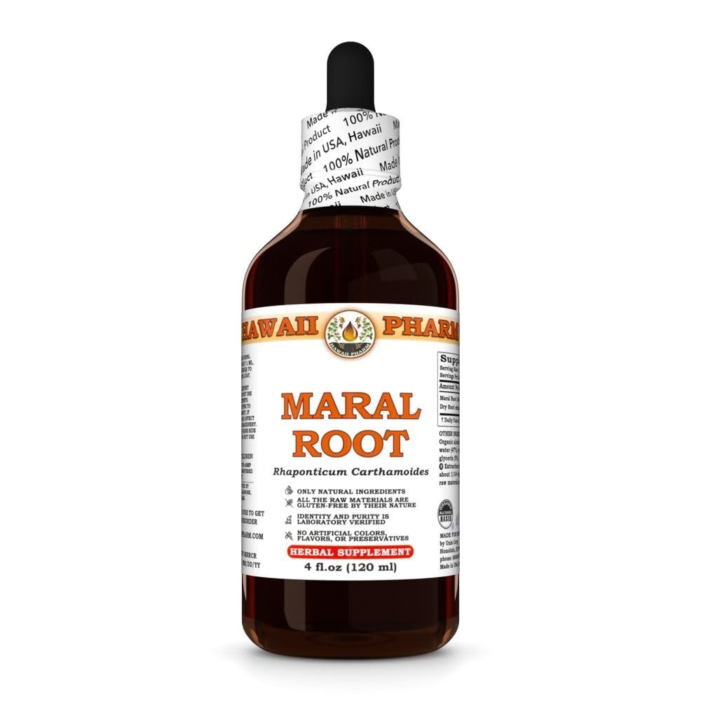Maral Root (Rhaponticum Carthamoides) Dry Root Tincture, All Natural, Vegan, Pure Liquid Extract - 4 fl.oz