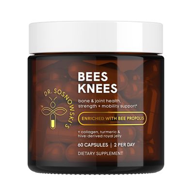 Dr Sosnowski's Bees Knees Bone Health | Ultimate Support for Inflammation Relief, with Collagen, Vitamin C, Turmeric and Bee Propolis | Vegetable Capsules, 60ct