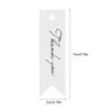100pcs Kraft Paper Hang Tag with Thread, Thank You Fish Tail Shape White Brown Wishing Card Message Card Label for Tying or Hanging (White) view 2