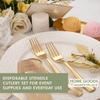 Gold Disposable Cutlery Set, Gold Forks + Spoons, (120 Count), Disposable Silverware assortment view 3