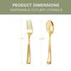 Gold Disposable Cutlery Set, Gold Forks + Spoons, (120 Count), Disposable Silverware assortment view 4