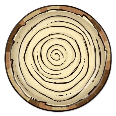 Club Pack of 96 Brown and Beige Disposable Woodland Paper Party Banquet Dinner Plates 9"