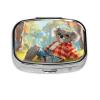 2-Compartment Mini Pill Case, Kangaroo Wearing Glasses Retro Pocket-Sized Medicine Organizer for Travel view 1