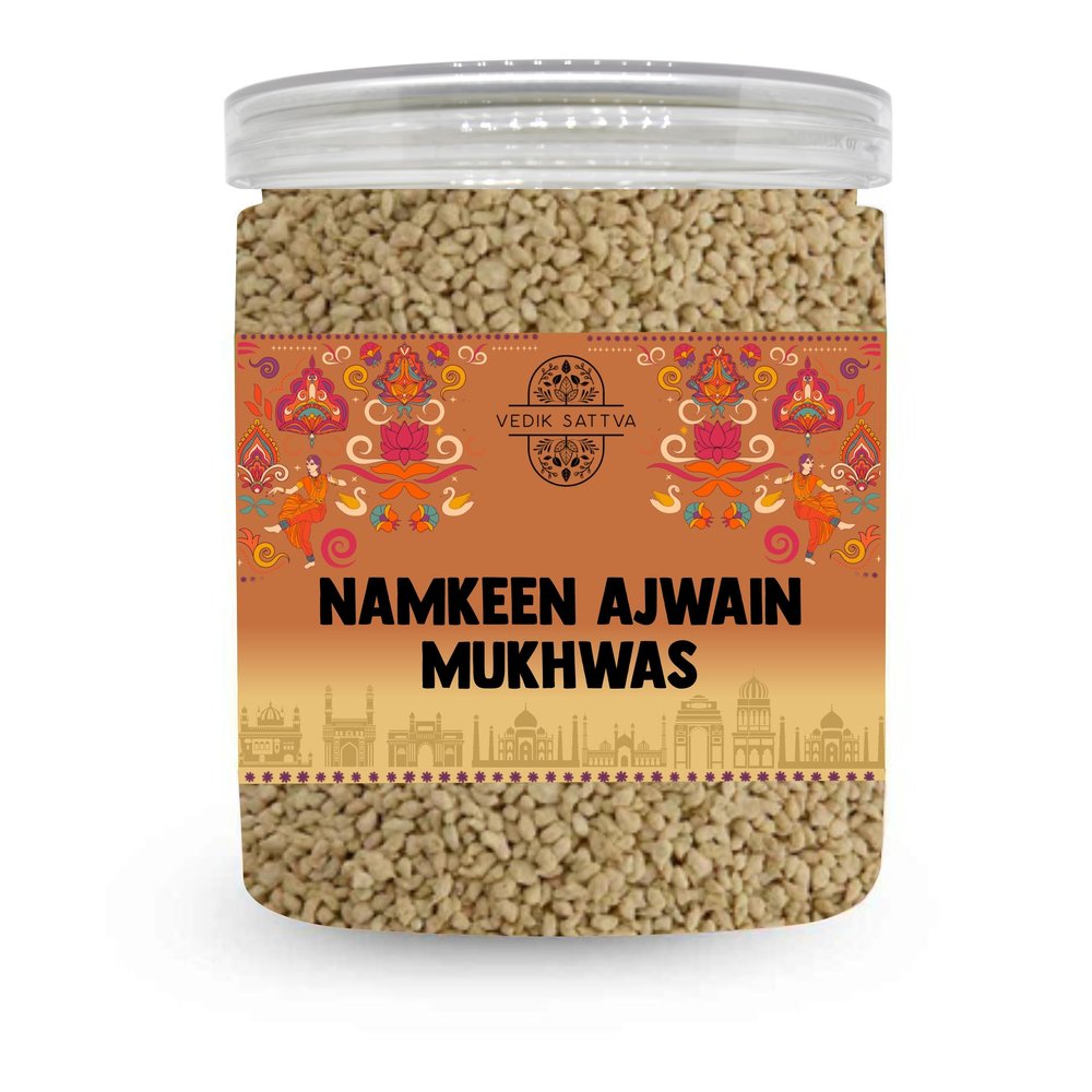 Vedik Sattva Natural Namkeen Ajwain | Homemade Indian Taste | 8.81 OZ (250 gm) | PACK OF 1