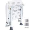 Happybuy Folding PE Shower Seat, 15.7'' x 14.8'' Unfolded, Wall Mounted Fold Up Shower Bench with 500 lbs Load Capacity, Space Saving Fold Down Shower Chair for Seniors Pregnant Women Children Adults view 1