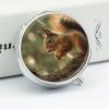 Wildlife Forest Squirrel Round Pill Box Travel Portable Pill Case 23 Compartment Medicine Metal Tablet Vitamin Holder Organizer for Purse Pocket view 4