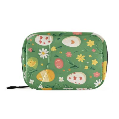 Pill Organizer Box Case Weekly Travel Pill Container Cute Pill Holder 7Day Vitamin Organizer Pill Dispenser Sorter Planner Storage Small Compact Easter Eggs Green