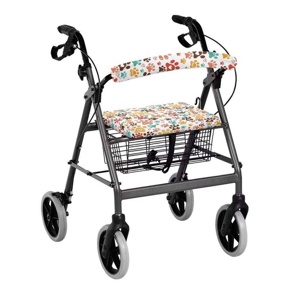 Vanideaoty Dog Paw Prints Walker Accessories Drive Rollator Accessories Fits Most Standard Sizes Rollators Seat and Backrest