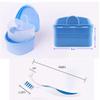 LOUYENOUS Denture Bath Box Cup and Toothbrush with Strainer Basket, False Teeth Storage Box Holder, Retainer Cleaning Box /300(Pink) view 3