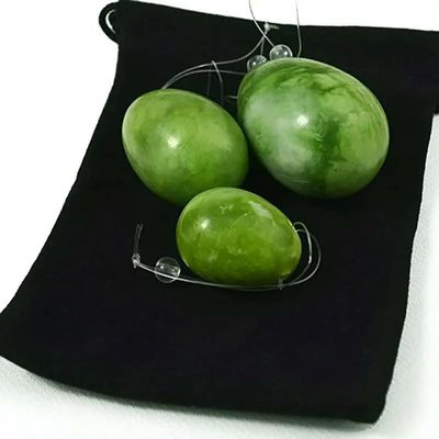 ASNAT 3PC Jade Stone Yoni Egg Set Natural Rose Quartz Massage Eggs Ball Repair Tightening Kegel Muscle Exercise Care-Type 2