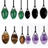 ASNAT Natural Rose Quartz Yoni Eggs Big Head Drilling Egg Obsidian Amethyst Jade Egg Women Kegel Exerciser -Black Obsidian 02 view 2