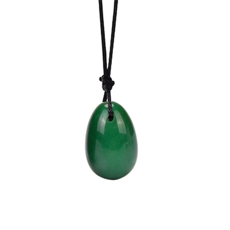 ASNAT Natural Drilled Yoni Egg Set Aventurine Jade Egg Kegel Exerciser Stone -S